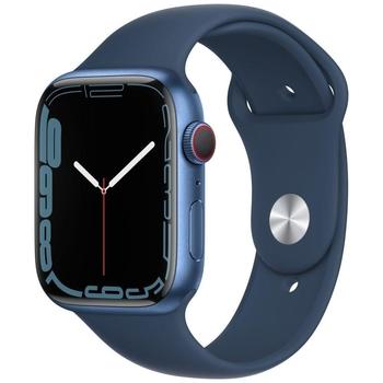 Chytré hodinky APPLE Watch S7 GPS Cellular, 45mm modrý hliník s modrým sport řemínkem