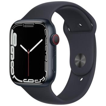 Chytré hodinky APPLE Watch S7 GPS Cellular, 45mm půlnoční hliník s inkoustovým sport řemínkem