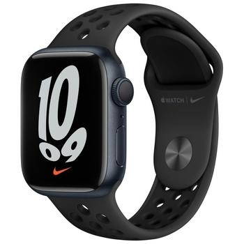 Chytré hodinky APPLE Watch Nike S7 GPS, 41mm inkoustový hliník s antracitovým / černým sport řemínkem
