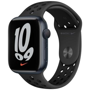 Chytré hodinky APPLE Watch Nike S7 GPS, 45mm inkoustový hliník s antracitovým / černým sport řemínkem