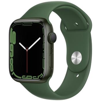 Chytré hodinky APPLE Watch Series 7 GPS, 45mm zelený hliník s jetelově zeleným sport řemínkem
