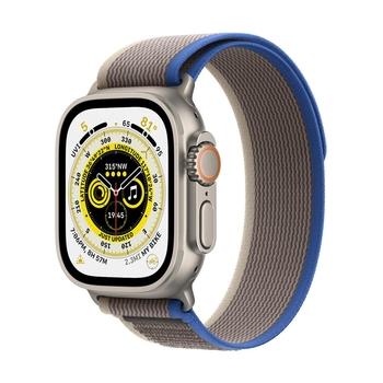 Chytré hodinky APPLE Watch Ultra GPS + Cellular, 49mm Titanium Case with Blue/Gray Trail Loop - M/L