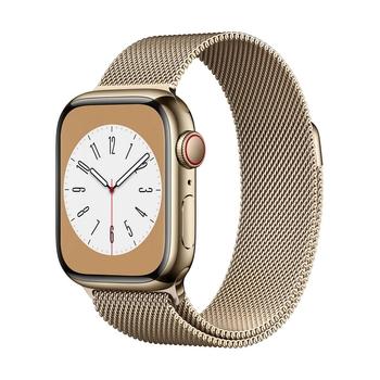 Chytré hodinky APPLE Watch Series 8 GPS + Cellular 41mm Gold Stainless Steel Case with Gold Milanese Loop