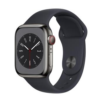 Chytré hodinky APPLE Watch Series 8 GPS + Cellular 45mm Graphite Stainless Steel Case with Midnight Sport Band 