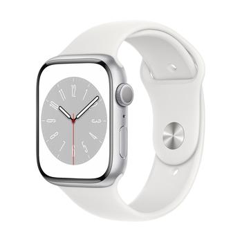 Chytré hodinky APPLE Watch Series 8 GPS 45mm Silver Aluminium Case with White Sport Band - Regular