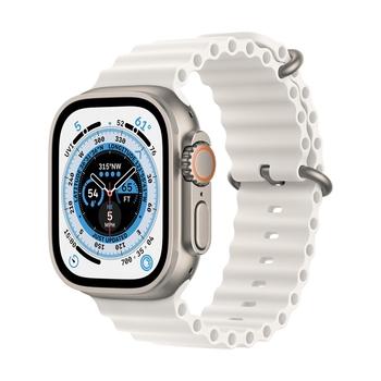 Chytré hodinky APPLE Watch Ultra GPS + Cellular, 49mm Titanium Case with White Ocean Band
