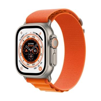 Chytré hodinky APPLE Watch Ultra GPS + Cellular, 49mm Titanium Case with Orange Alpine Loop - Small