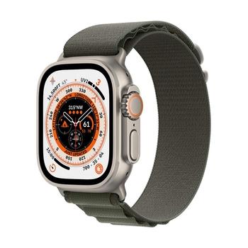 Chytré hodinky APPLE Watch Ultra GPS + Cellular, 49mm Titanium Case with Green Alpine Loop - Large