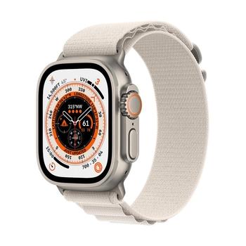 Chytré hodinky APPLE Watch Ultra GPS + Cellular, 49mm Titanium Case with Starlight Alpine Loop - Small