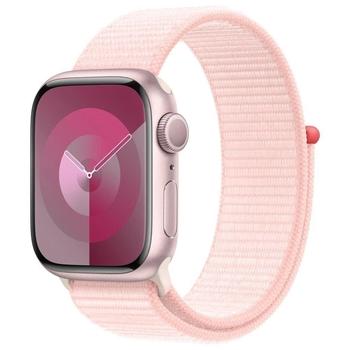 Chytré hodinky APPLE Watch Series 9 41mm Růžový hliník se světle růžovým provlékacím řemínkem
