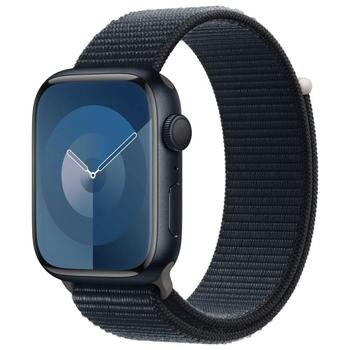 Chytré hodinky APPLE Watch Series 9 45mm Temně inkoustový hliník s temně inkoustovým provlékacím řemínkem