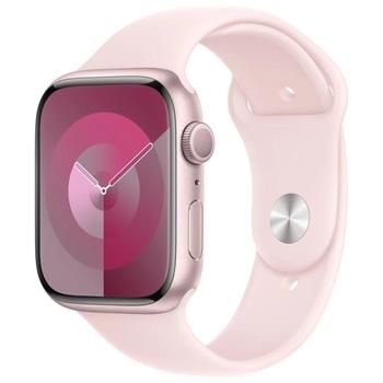 APPLE Watch Series 9 GPS 45mm Pink Aluminium Case with Light Pink Sport Band - M/L