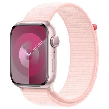 Chytré hodinky APPLE Watch Series 9 45mm Růžový hliník se světle růžovým provlékacím řemínkem