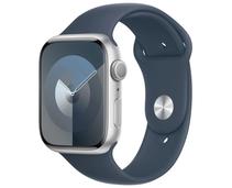 Obrázek k produktu: APPLE Watch Series 9 45mm Stříbrný hliník s bouřkově modrým sportovním řemínkem M/L