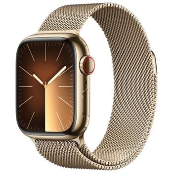 APPLE Watch Series 9 GPS + Cellular 41mm Gold Stainless Steel Case with Gold Milanese Loop