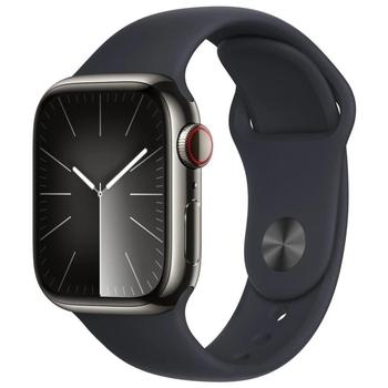 APPLE Watch Series 9 GPS + Cellular 41mm Graphite Stainless Steel Case with Midnight Sport Band - S/