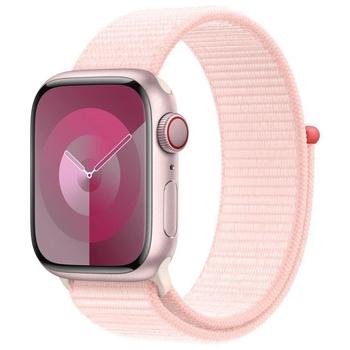 Chytré hodinky APPLE Watch Series 9 Cellular 41mm Růžový hliník se světle růžovým provlékacím řemínkem