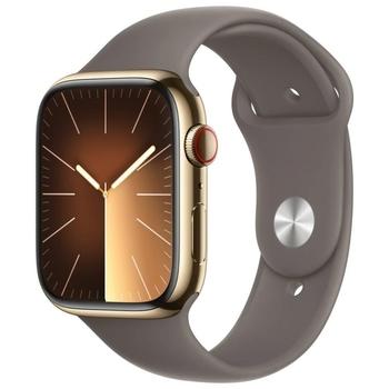 APPLE Watch Series 9 GPS + Cellular 45mm Gold Stainless Steel Case with Clay Sport Band - S/M