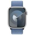 APPLE Watch Series 9 GPS + Cellular 45mm Silver Aluminium Case with Winter Blue Sport Loop