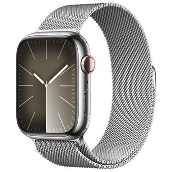 APPLE Watch Series 9 GPS + Cellular 45mm Silver Stainless Steel Case with Silver Milanese Loop