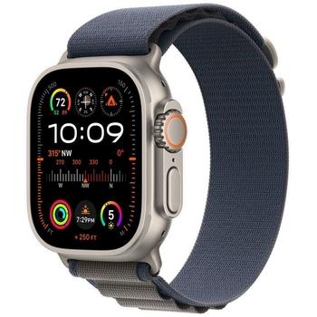 Chytré hodinky APPLE Watch Ultra 2 49mm titanová s modrým alpským tahem S