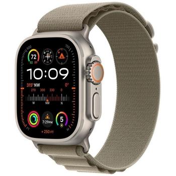 Chytré hodinky APPLE Watch Ultra 2 49mm titanová s olivovým alpským tahem L