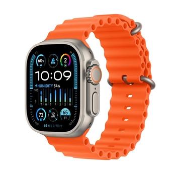 Chytré hodinky APPLE Watch Ultra 2 49mm titanová s oranžovým oceánským řemínkem
