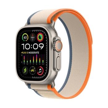 Chytré hodinky APPLE Watch Ultra 2 49mm titanová s oranžovobéžovým trailovým tahem M/L