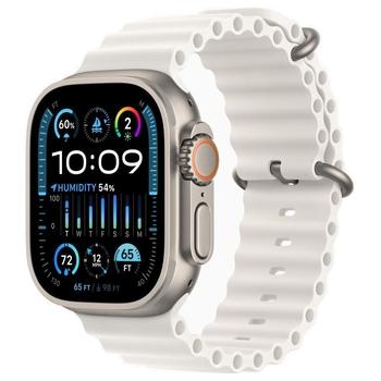 Chytré hodinky APPLE Watch Ultra 2 49mm titanová s bílým oceánským řemínkem