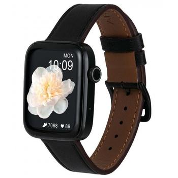 Chytré hodinky ARMODD Squarz 9 Pro Black-9011 s černým koženým řemínkem + silikonový řemínek, černé (Black)