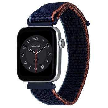 Chytré hodinky ARMODD Squarz 9 Pro Silver-9015 s modrým nylonovým řemínkem + silikonový řemínek, stříbrné (silver)