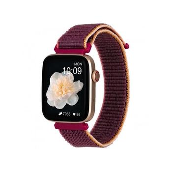 Chytré hodinky ARMODD Squarz 9 Pro Gold-9016 s červeným nylonovým řemínkem + silikonový řemínek, zlaté (gold)