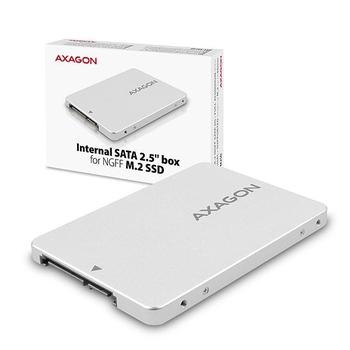 Interní 2.5'' ALU box AXAGON RSS-M2SD, SATA - M.2 SATA SSD