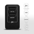 AXAGON ACU-DS16, SMART nabíječka do sítě, 2x USB výstup 5V/2.2A + 5V/1A, 16W