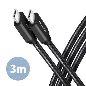 Nabíjecí kabel AXAGON BUCM3-CM30AB USB-C 3m 60W, černý (black)