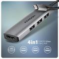 AXAGON HMC-H3A, USB 5Gbps hub, 3x USB-A, HDMI 4k/30Hz, kabel USB-C 15cm
