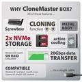 AXAGON EEM2-20GD, USB-C 20Gbps externí box pro dva M.2 NVMe SSD s funkcí klonování