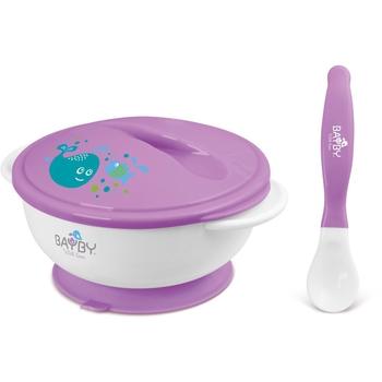 Miska s lžičkou BAYBY BFS 6504, fialový (purple)