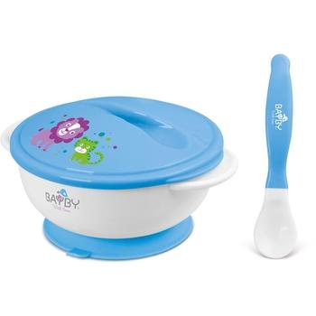 Miska s lžičkou BAYBY BFS 6505, modrá (blue)