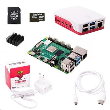 Raspberry Sada Pi 4B/4GB, (SDHC karta 32GB + adaptér, Pi4 Model B, krabička, chladič, HDMI kabel, na
