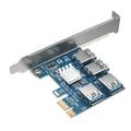 ANPIX adaptér z PCI-E 1x na 4 porty pro RISER karty s konektorem USB (vhodné pro těžbu kryptoměny, m