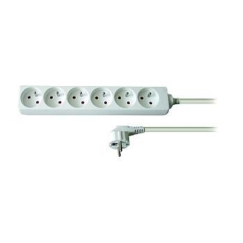 Prodlužovací kabel SOLIGHT Prodlužovací přívod 6z.3m, bílý (white)