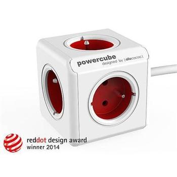 Zásuvka prodlužovací PowerCube EXTENDED 5-ti rozbočka, kabel 3m, Red