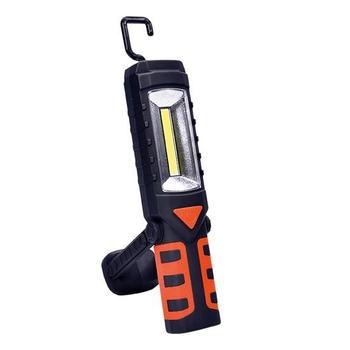 Přenosné multifunkční nabíjecí LED svítidlo SOLIGHT 3W COB + 1W LED, Li-Ion, USB, černooranžová  WM1
