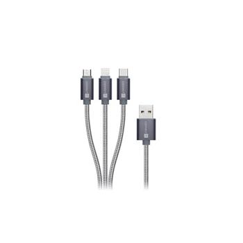 Datový kabel CONNECT IT Wirez 3in1 USB-C & Micro USB & Lightning