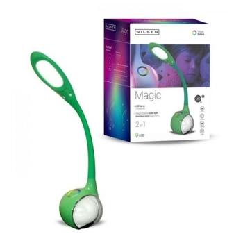 NILSEN LED stolní lampa MAGIC dotyková, stmívatelná, 7W, barev.podsvícení, zelená   US007