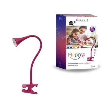 NILSEN LED stolní lampa HAPPY klips 2,5W, růžová  PX030