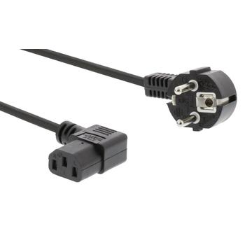 VALUELINE napájecí kabel 230V/ přípojný 10A/ úhlový konektor IEC-320-C13/ úhlová zástrčka Schuko/ če