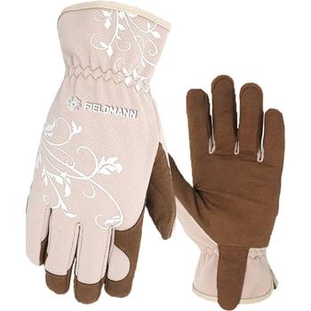 Dámské zahradnické rukavice Fieldmann FZO 2109, bílá/hnědá (white/brown)