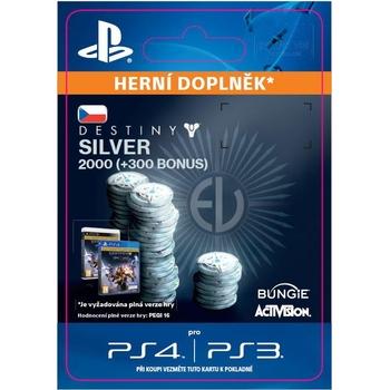 Herní doplněk SONY 2000 (+300 Bonus) Destiny Silver - PS4 CZ ESD